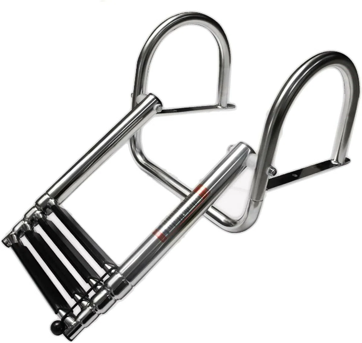 PIMAR Scaletta Telescopica Inox 4 Gradini con Corrimano per Barca Gommone Acciaio Inox Plancette Nautica Accessori Robusta