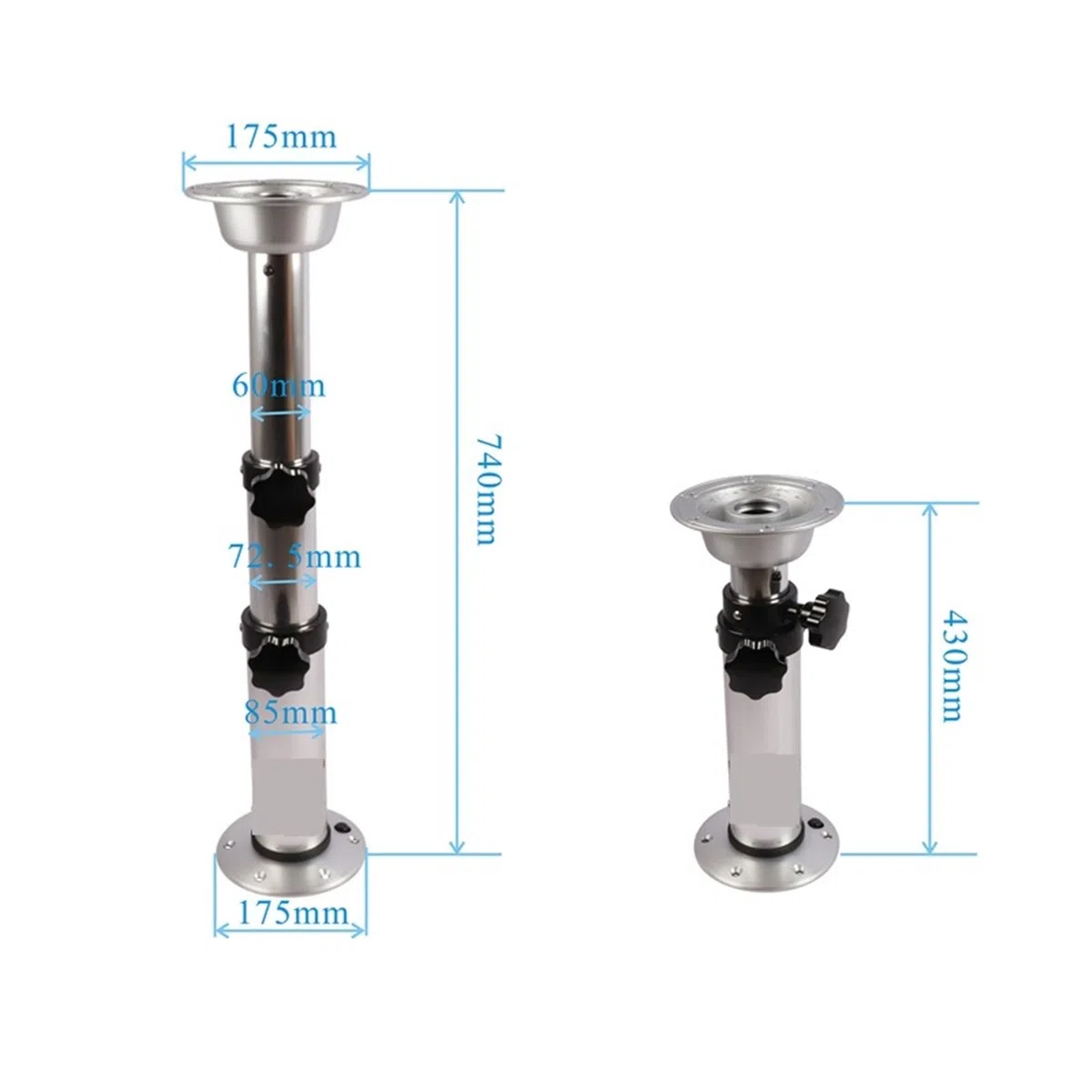 Gamba da Tavolo telescopica 17-28 Pollici Gamma di Regolazione dell'altezza for Yacht e Camper Piedistallo per Tavolo da Barca