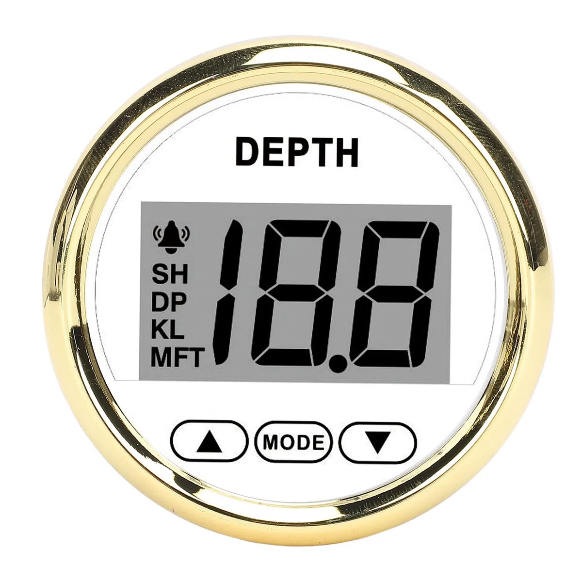 Allarme Profondimetro per Barche Display Digitale LCD 52mm Impermeabile 328,08 Piedi Indicazione di profondità Yacht Pescherecci