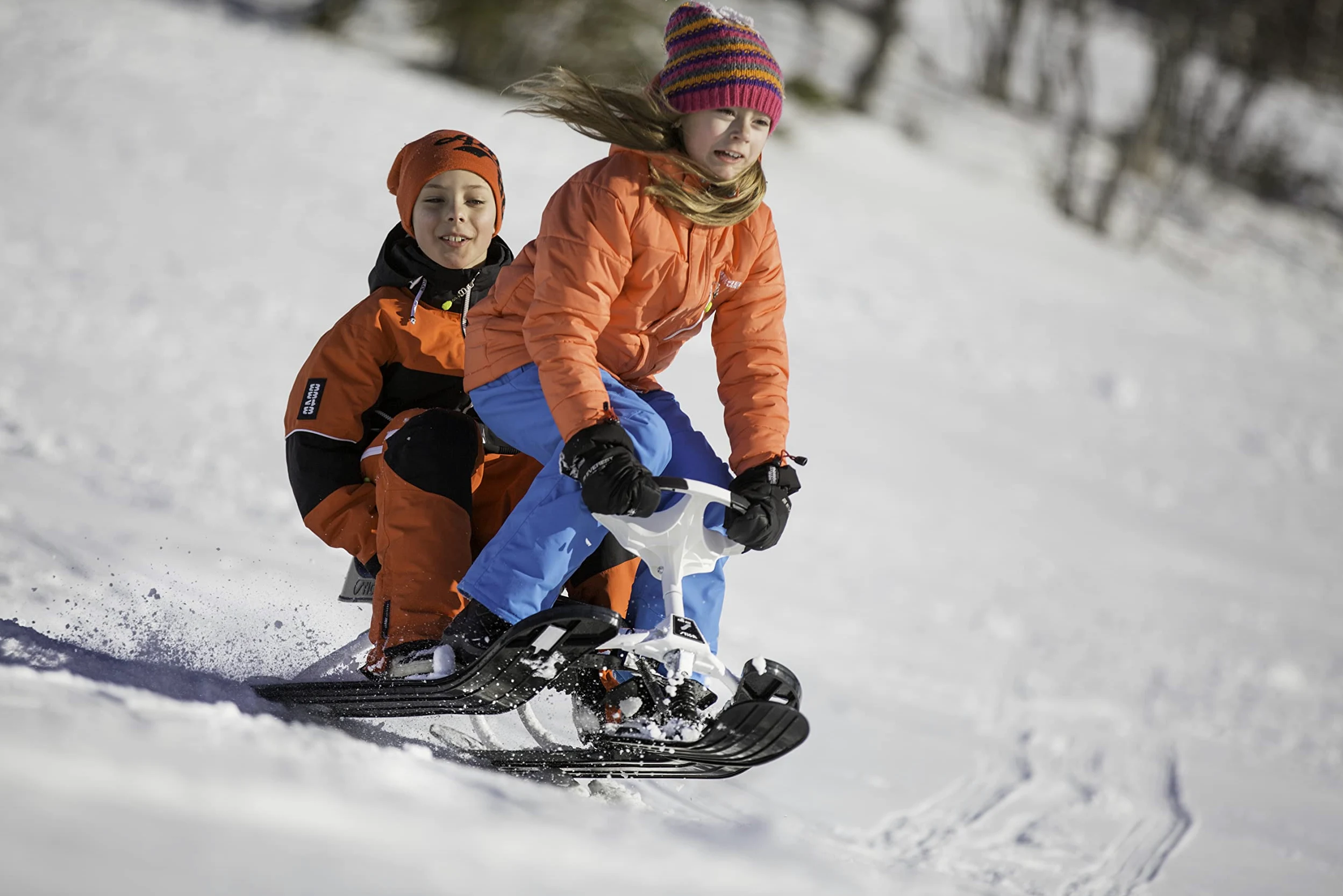 STIGA Snowracer King Size GT Slittino con Freno e Volante per 2 Bambini o Bambino e Adulto