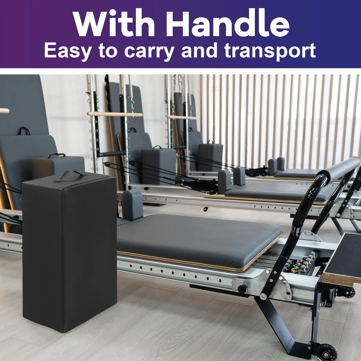 MABOZOO Pilates Reformer Box, 66 x 38 x 25 cm, in pelle PU, accessori per riformatori di pilates, stretching, equilibrio, esercizi a casa e palestra