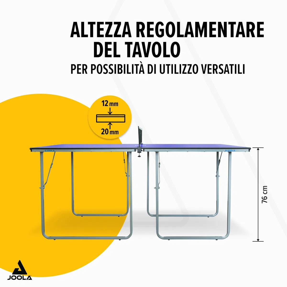 Joola 19110 - Tavolo da ping-pong, misura media, Dimensioni 168 x 84 x 76 cm, colore: Blu
