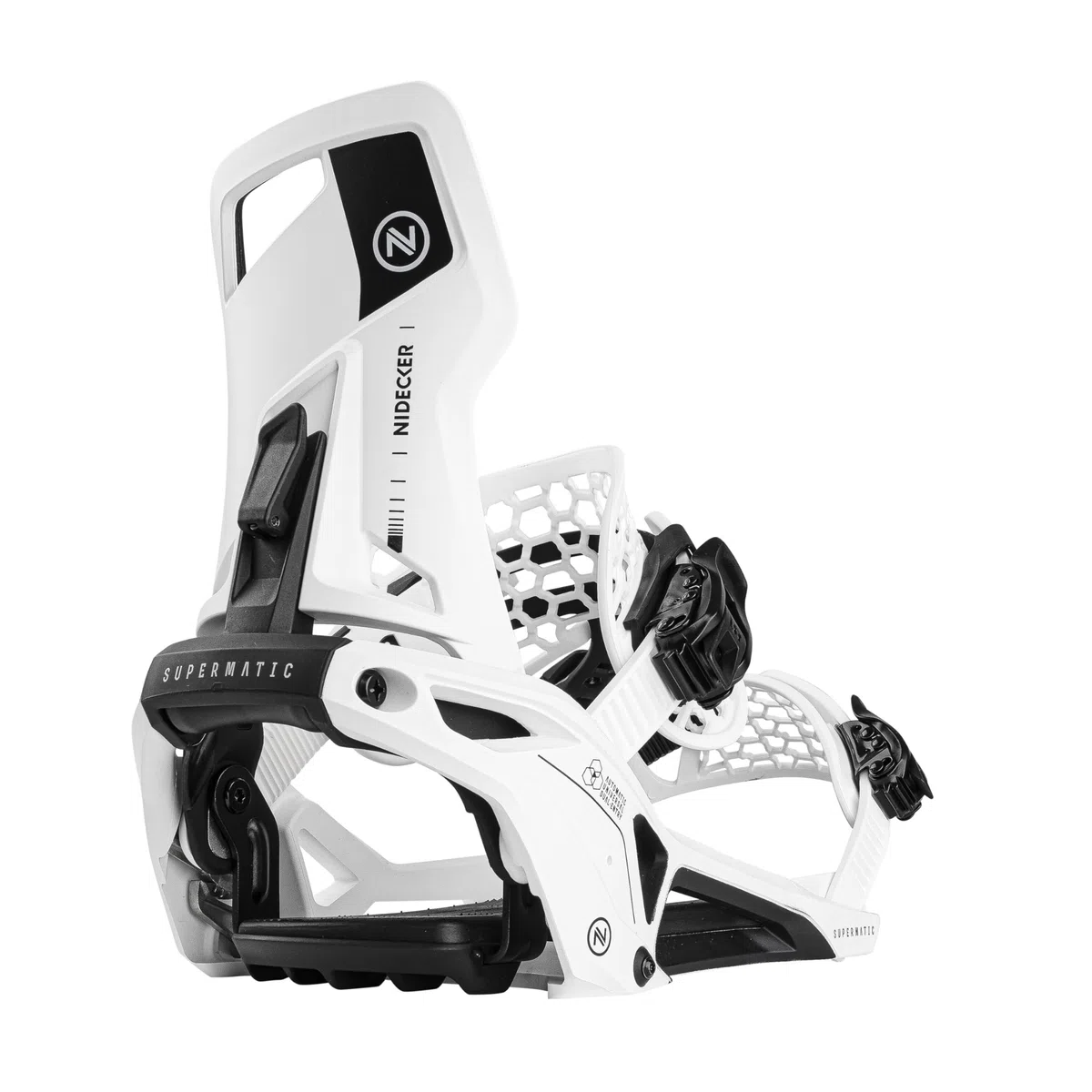 Nidecker Supermatic Snowboard - Attacco automatico universale a doppia entrata - Confortevole e affidabile come un classico attacco a due cinghie