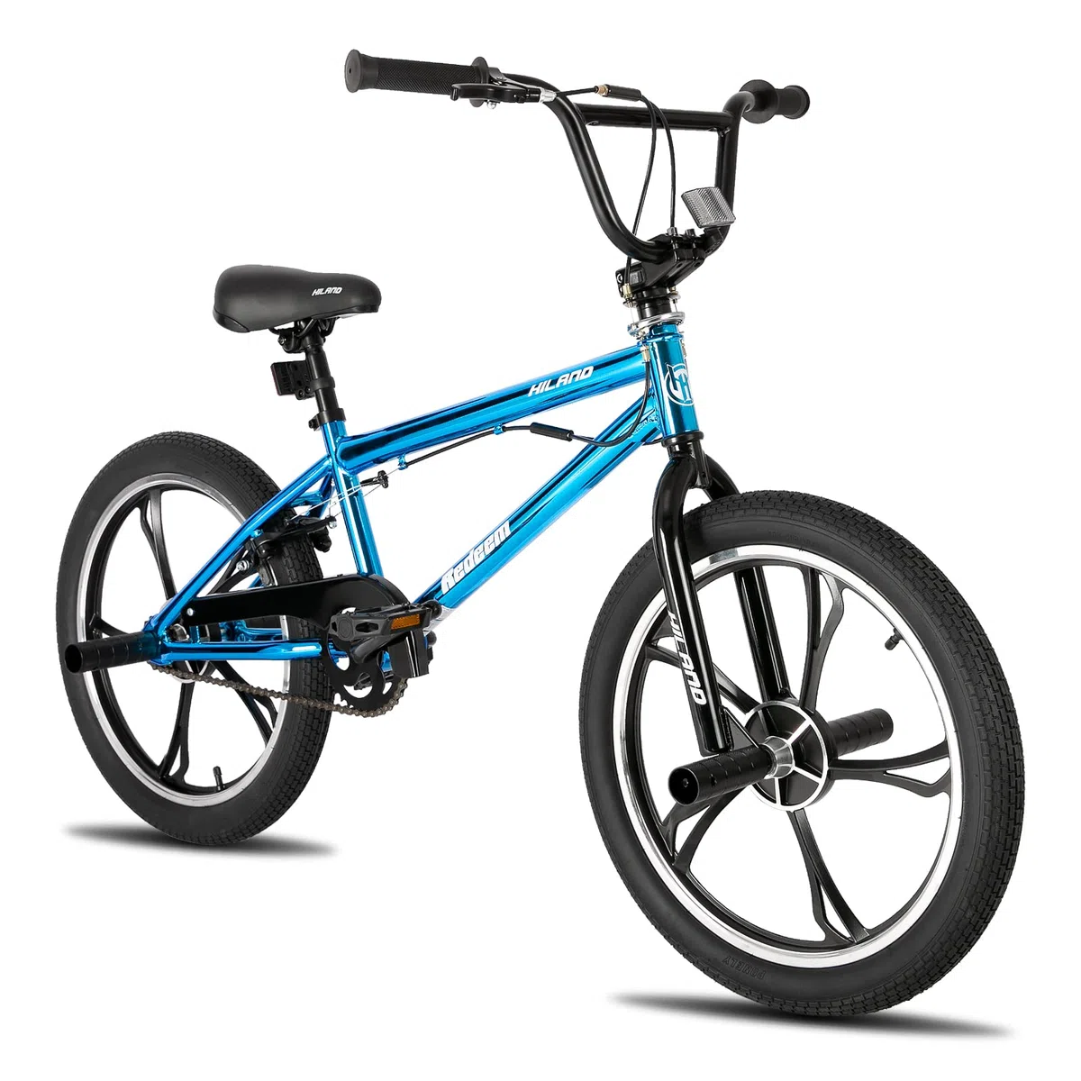 HILAND Bicicletta BMX da 20 pollici a 5 raggi, rotore da 360 gradi per stili Libero, bicicletta BMX a 4 perni per Allenamento e acrobazie, Blu