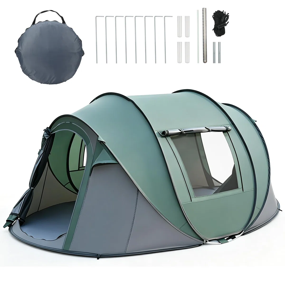 Tenda da Campeggio Pop-up per 4-5 Persone, Tenda Automatica in 3 Secondi, Impermeabile, Protezione Solare, Tenda Familiare a Cupola Portatile Leggera per Campeggio All'aperto