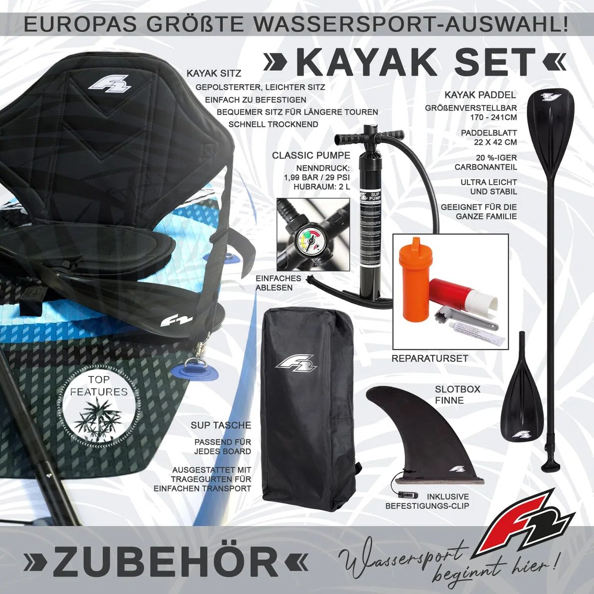 F2 SUP Stand Up Paddle Board Strato Limited Edition, misura a scelta, blu 2024