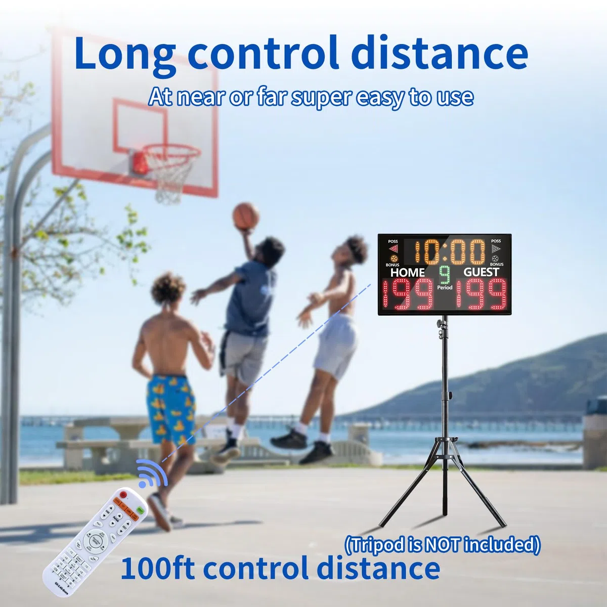 YZ Tabellone segnapunti Digitale con Telecomando, tabellone segnapunti Portatile di Pallacanestro con Orologio del Timer, tabellone segnapunti elettronico con Telecomando, Orologio da Tavolo,