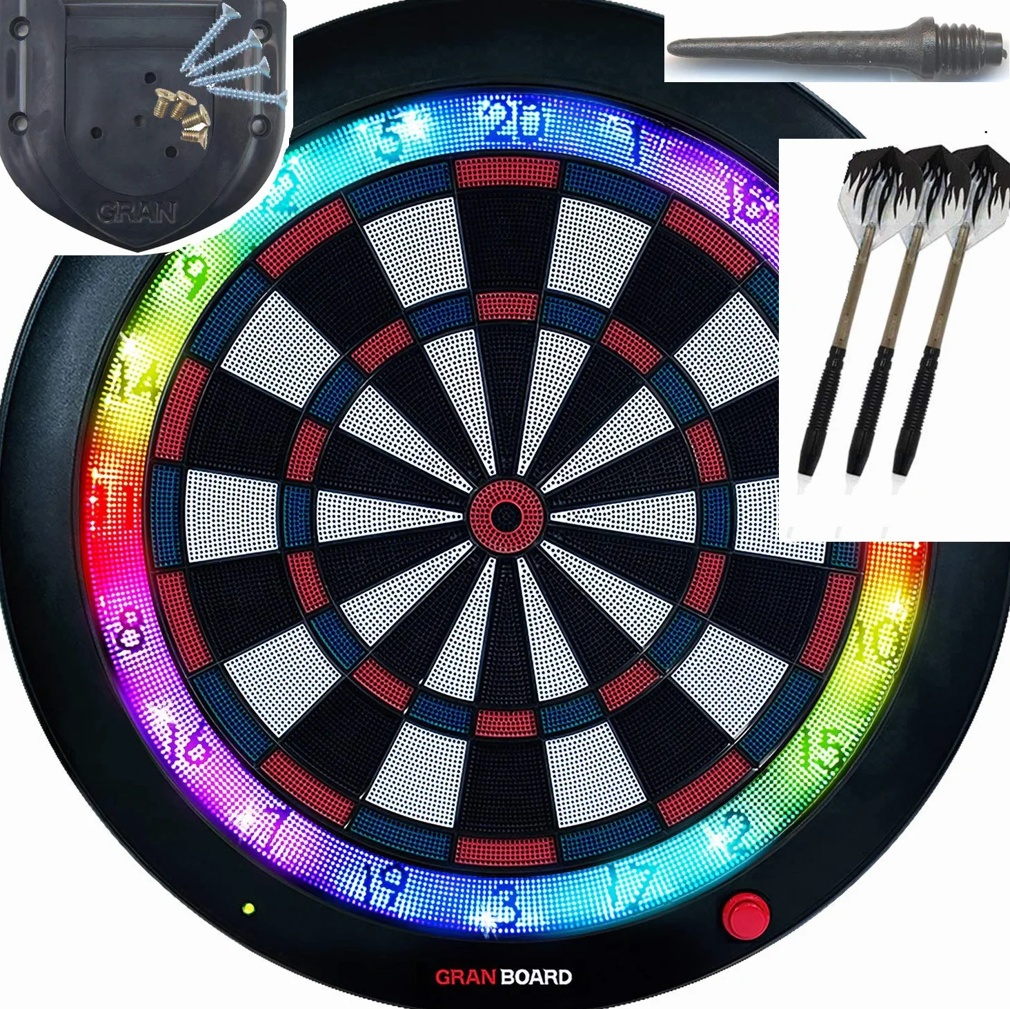 GRAN BOARD 3s LED BluetoothDartboard (blu) con staffa speciale & ChoukouTip100pics & DartsSet