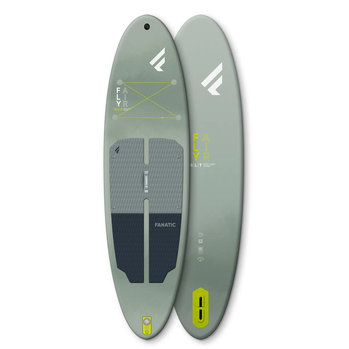 FANATIC Fly Air SLT 10,4 SUP 2025 Grey/Green INKL. Pure Adjustable 3-Piece Paddel