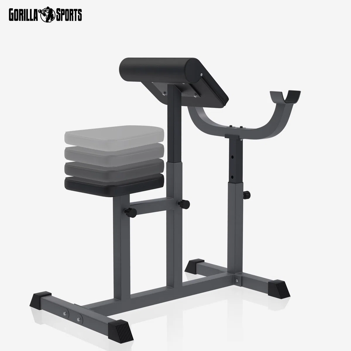 GYRONETICS® Panca per Bicipiti - Supporto Bilanciere, Altezza e Sedile Braccia Regolabile, con Curl Pult, Carico Max 150 kg - Panca Pesi, Scottbank Palestra, Fitness, Casa, Allenamento