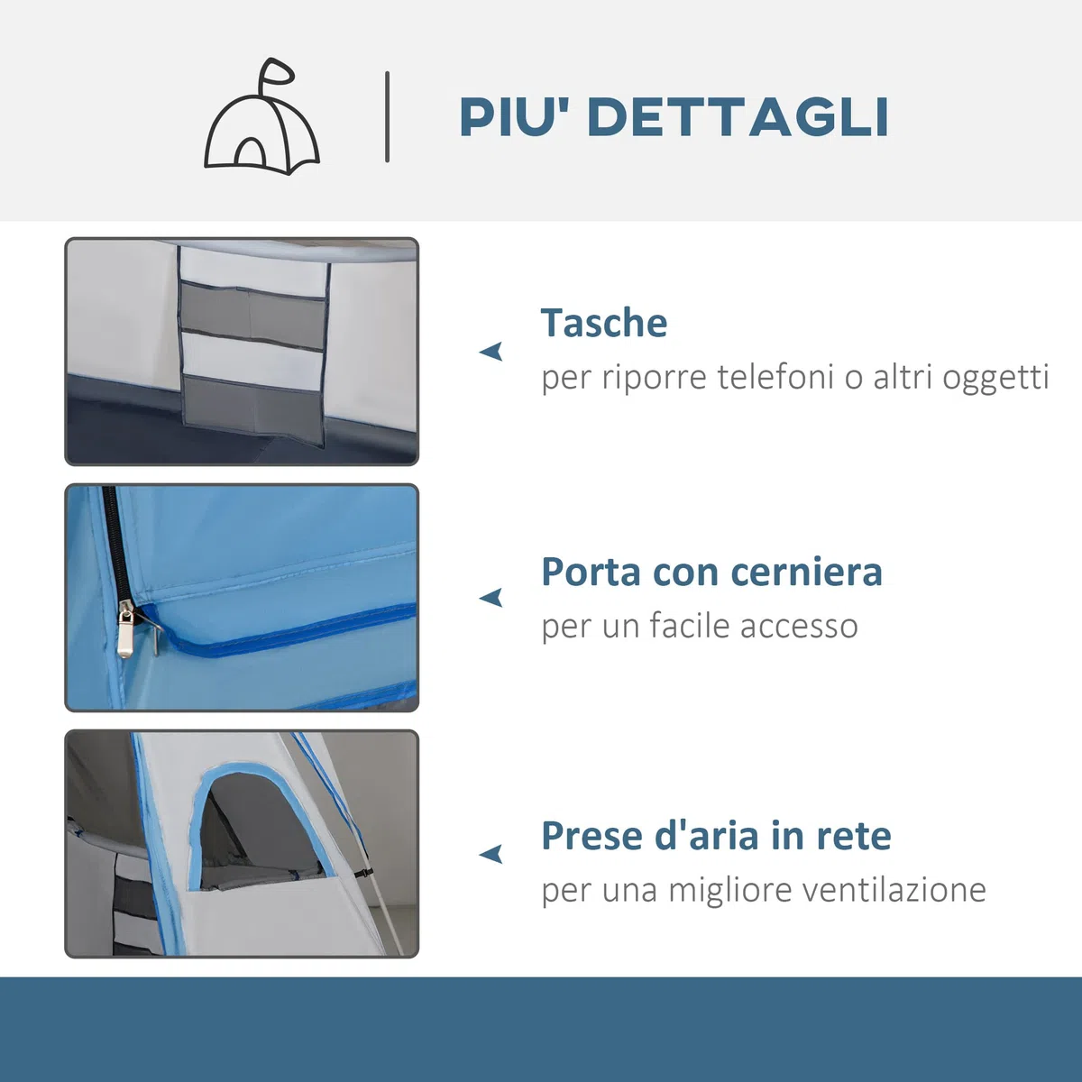 Outsunny Tenda da Campeggio 4 Persone con 2 Stanze e Finestre a Rete, Tenda a Casetta Anti UV e Impermeabile, 400x275x210 cm, Grigia