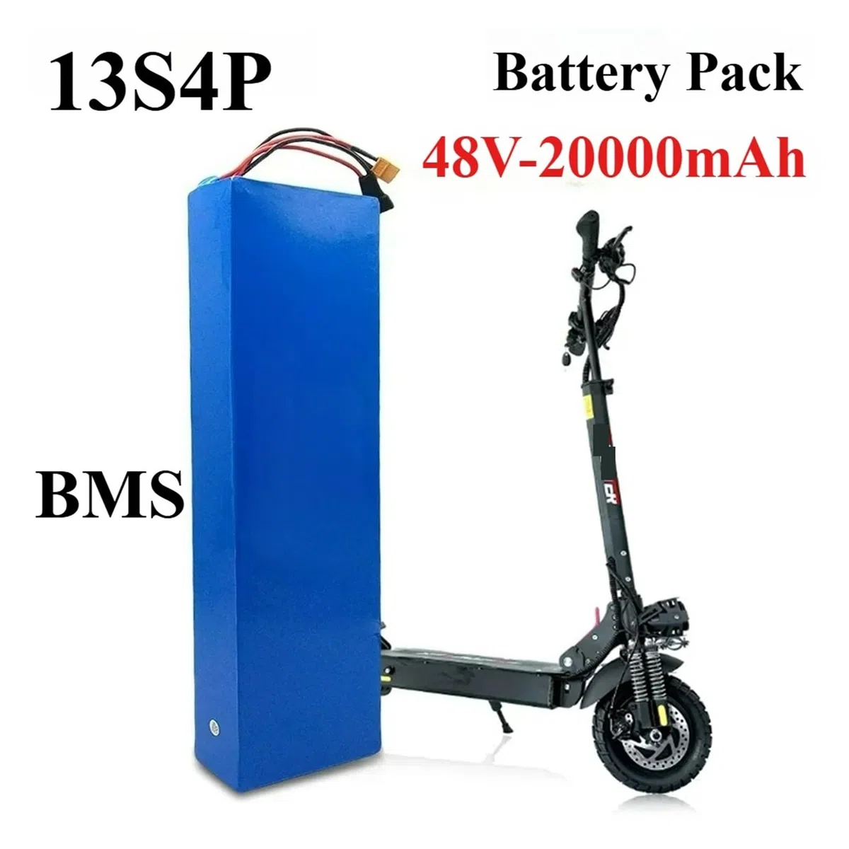 Batteria al litio 13S4P 48V 20000mAh 20Ah, compatibile con batterie di ricambio agli ioni di litio Kugoo M4/ M4Pro/ M5/ M5Pro / Max Speed ​​con BMS(XT60 - T plug)