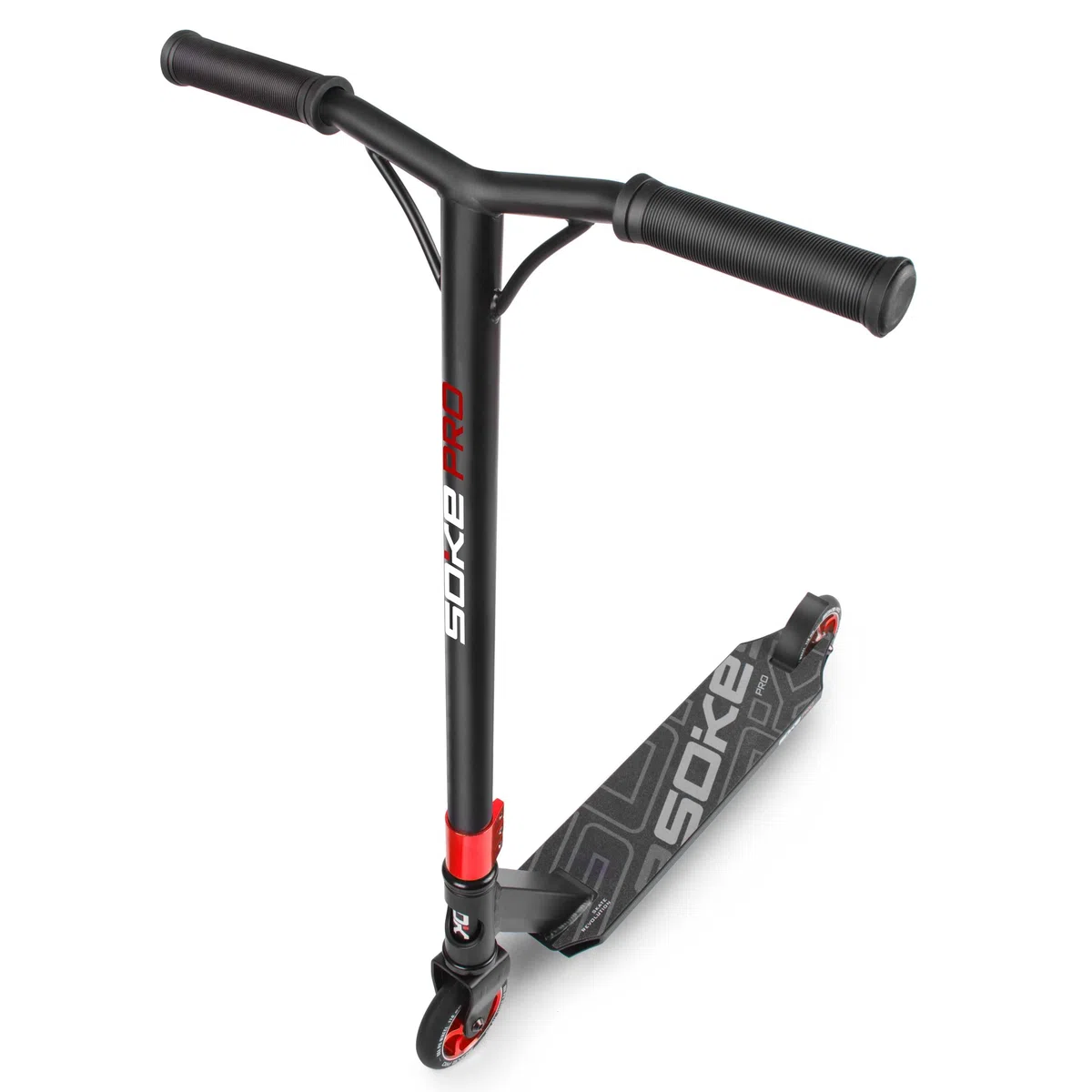 SOKE Stunt Scooter PRO Kick-Scooter con cuscinetti a sfera ABEC 9 Trick scooter per adulti e bambini Due ruote Freestyle Cityroller | 2 ruote | Portata 100kg (nero-rosso)