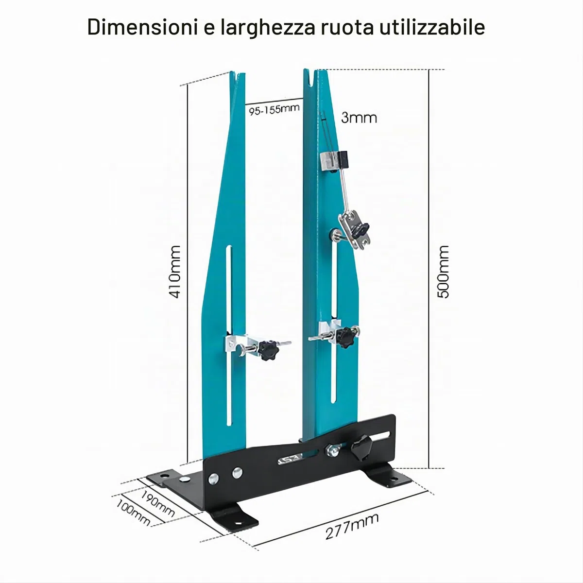 Mimoke supporto per centrare le ruote della bicicletta da 16" a 29", calibrazione per la manutenzione delle ruote wheel width [90MM-150MM]