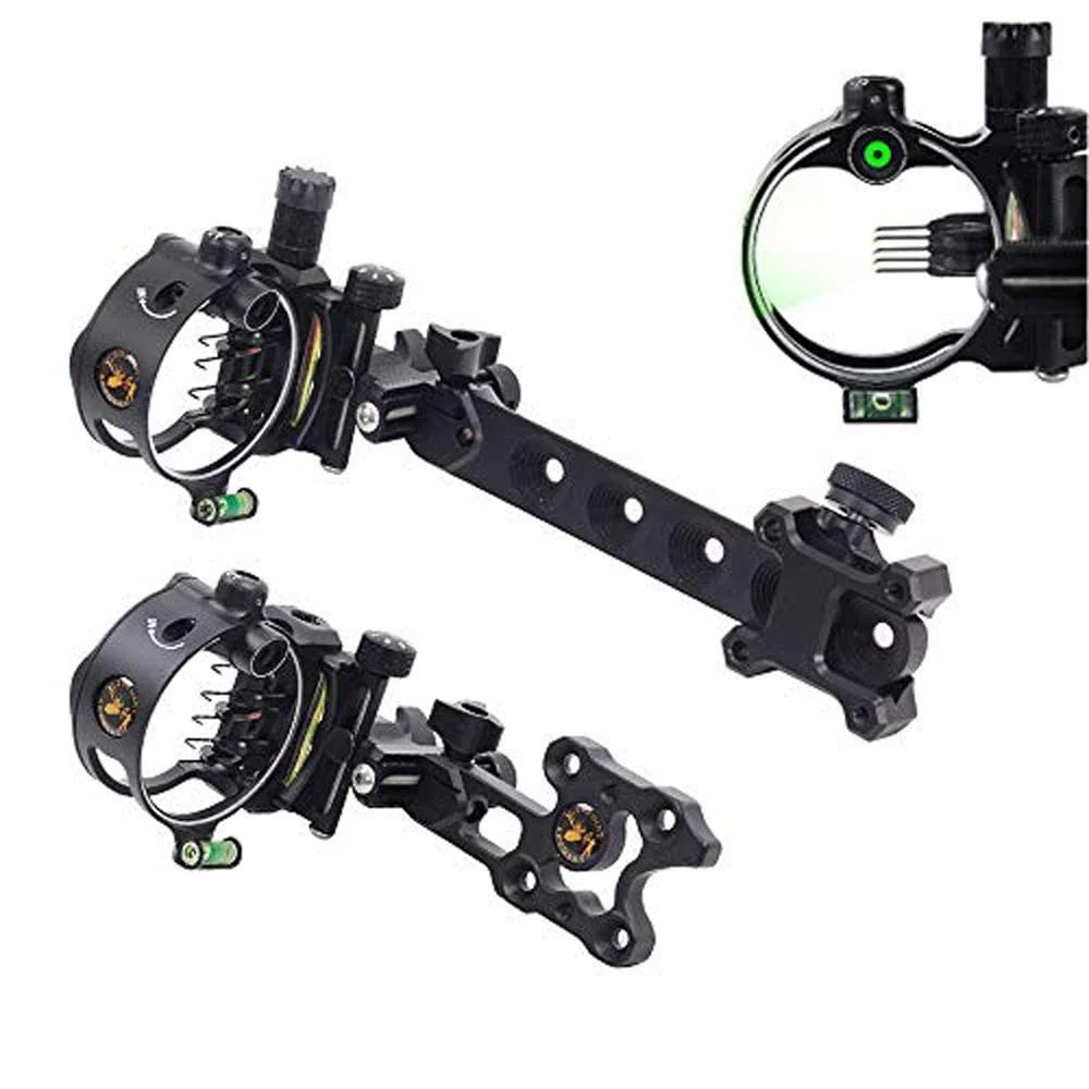 Mirino per Arco 5/7 Pin Mirino Retina Mirino da Micro Regolabile con Arco Viesier Dispositivo di Mira in Lega Leggera di Alluminio Mirino per Arco Composto Tiro con L'Arco