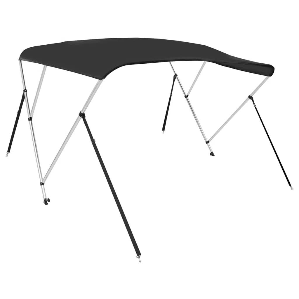 vidaXL Bimini di Prua con Tendalino 3 Archi Nero 183x180x137 cm