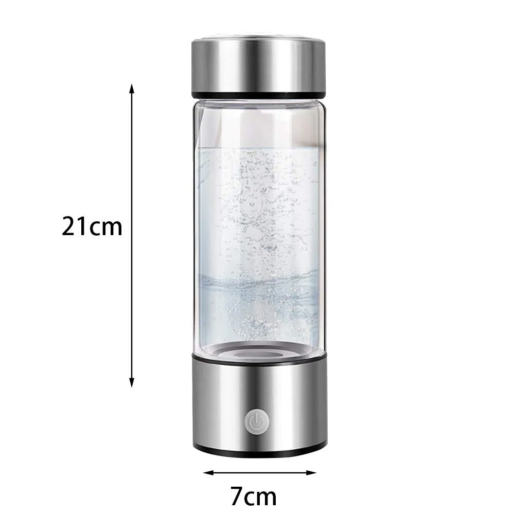 Bottiglia d'Acqua a Idrogeno Portatile, Generatore Con Ricarica USB, Ionizzatore d'Acqua Ricca per Ufficio, Viaggi e Lavoro (Nero)