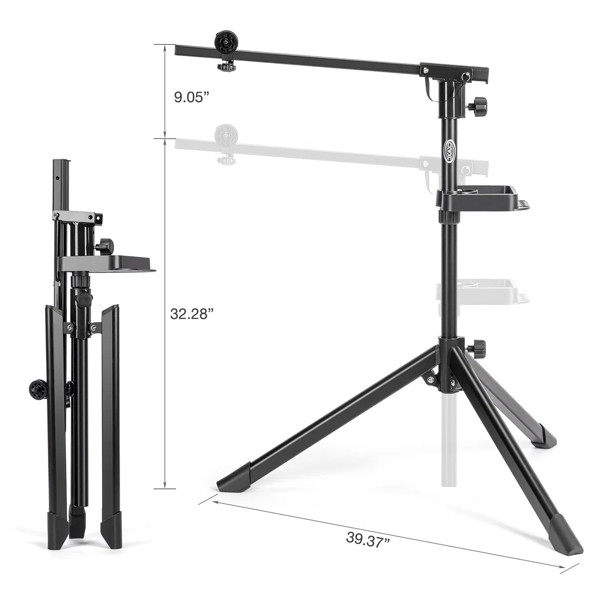 CXWXC Supporto per montaggio bicicletta – Supporto professionale per riparazione con vassoio degli attrezzi e scomparto magnetico (Nero)
