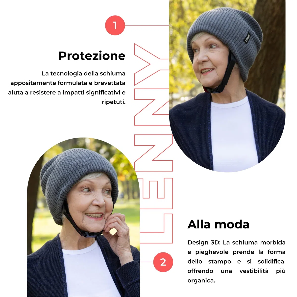 Ribcap Lenny Casco Protettivo di Grado Medico | Grigio | Casco Morbido per Epilessia | Casco Protettivo per Convulsioni