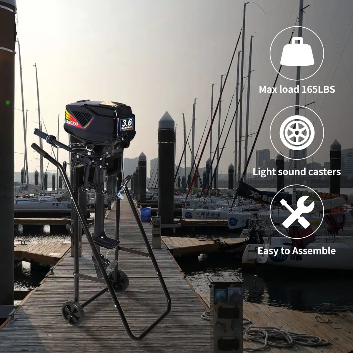 carrello Nisorpa motore fuoribordo supporto motore barca robusto ruote Capacità pieghevole 75 KG