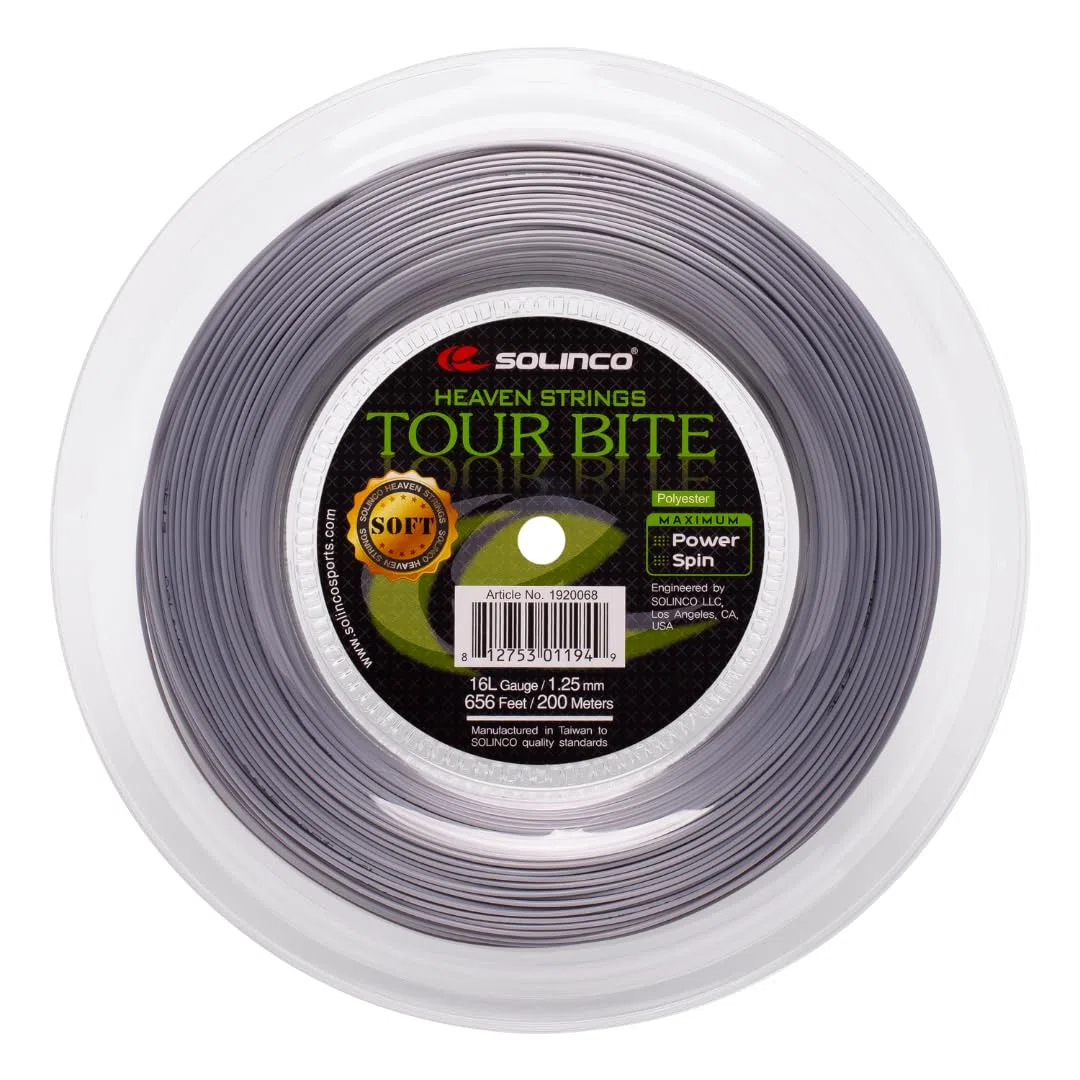 Solinco Tour Bite Soft 200M Silber Tennis Rotolo di Corde 200M Monofilamento Argento