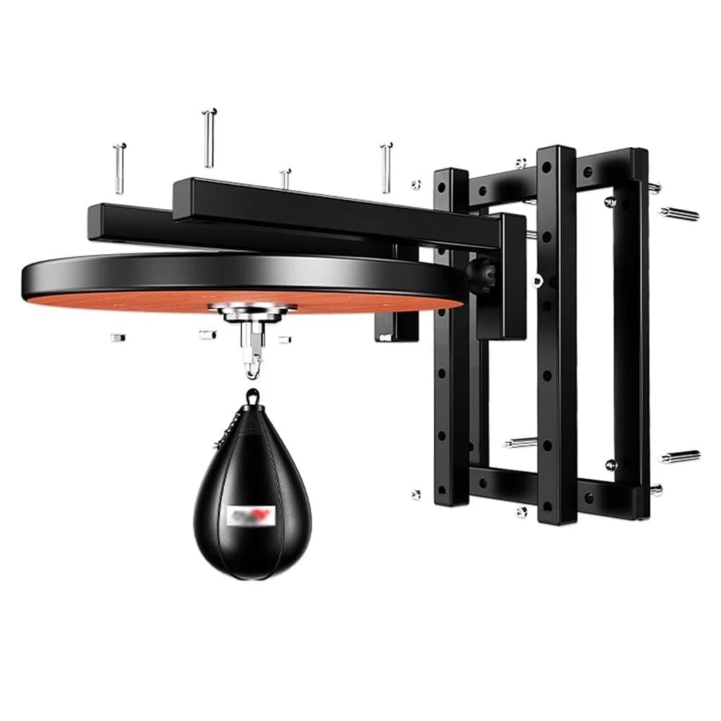 Palla da Boxe Professionale a Parete con Supporto - Piattaforma for Speed ​​Ball da Boxe Regolabile in Altezza - Allena i Riflessi con Speed ​​Ball Nera (Color : Black)