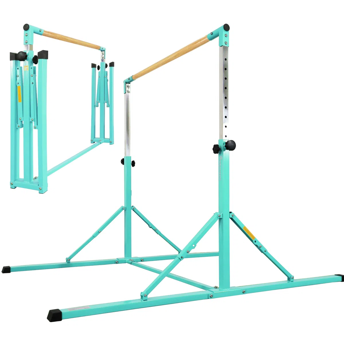 Barra da ginnastica senza oscillazione, base lunga 1,8 m, per bambini, super facile da piegare, barra per ginnastica regolabile, per bambini