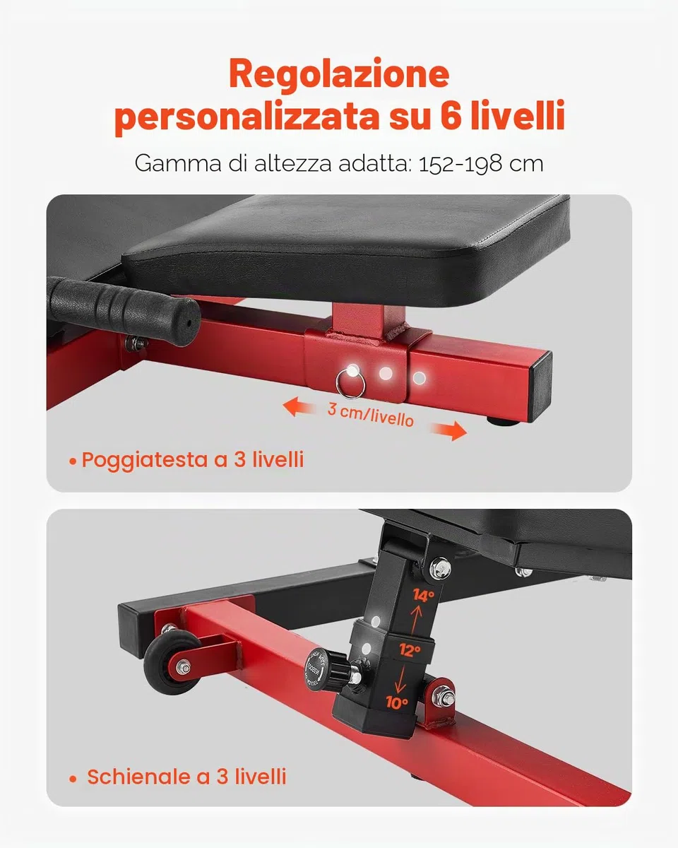 VEVOR Macchina per Pressa per Gambe Verticale, Attrezzatura Regolabile per Allenamento con Pressa per Gambe in Acciaio al Carbonio, per Palestra Domestica Capacità di 249,5 kg Nero Rosso
