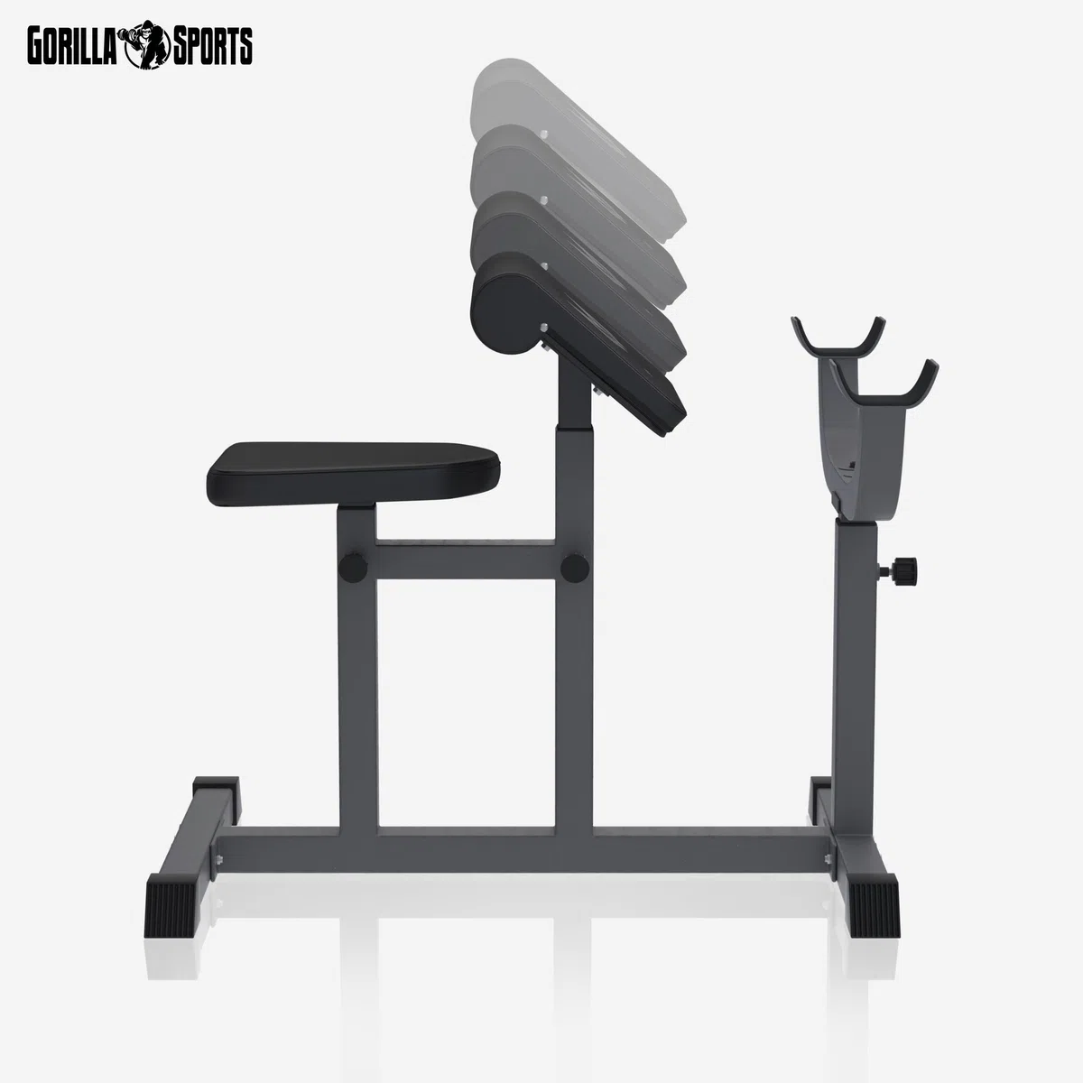 GYRONETICS® Panca per Bicipiti - Supporto Bilanciere, Altezza e Sedile Braccia Regolabile, con Curl Pult, Carico Max 150 kg - Panca Pesi, Scottbank Palestra, Fitness, Casa, Allenamento