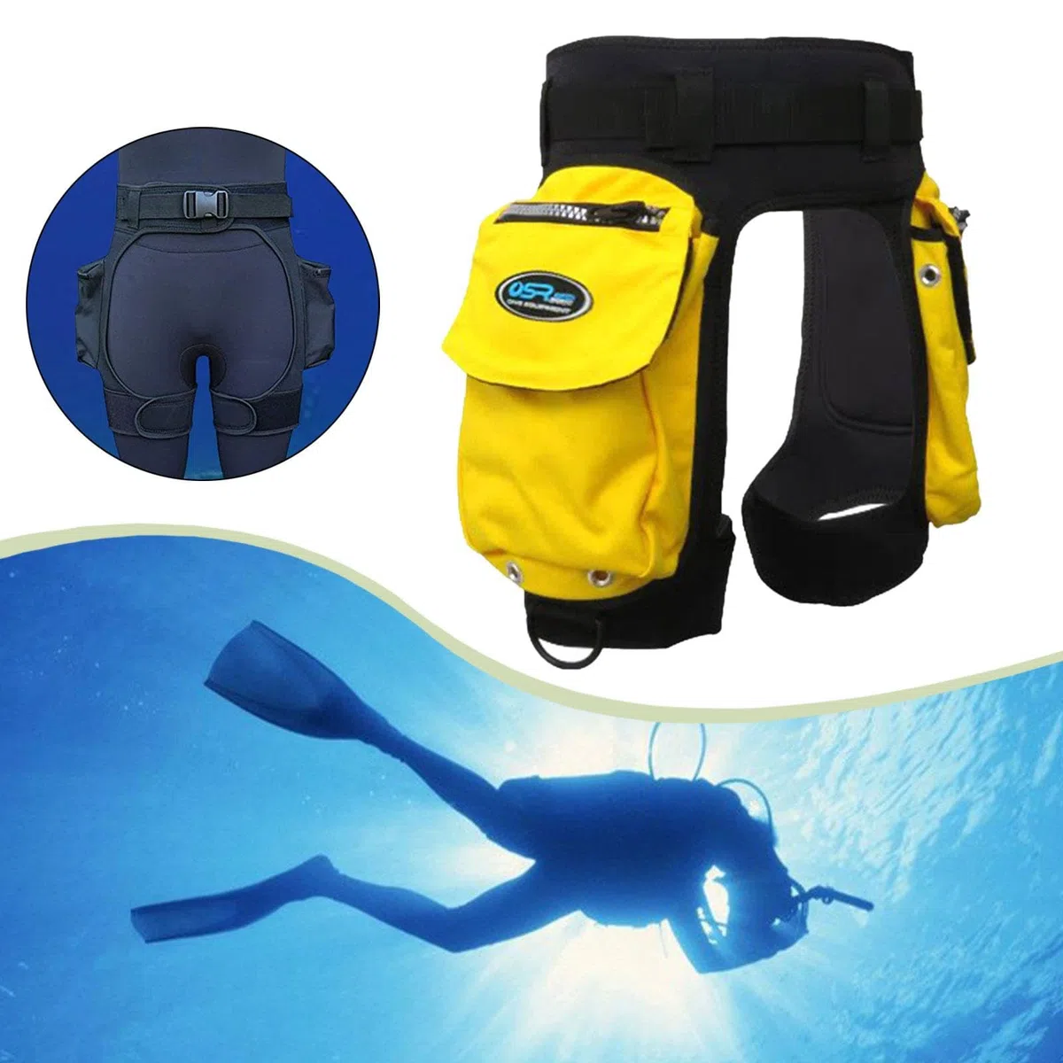 Shorts Tecnici da Immersione Subacquea Uomo, Pantaloncini Muta Neoprene Tasche Ampie, Cintura Regolabile Chiusura Rapida per attività Immersione