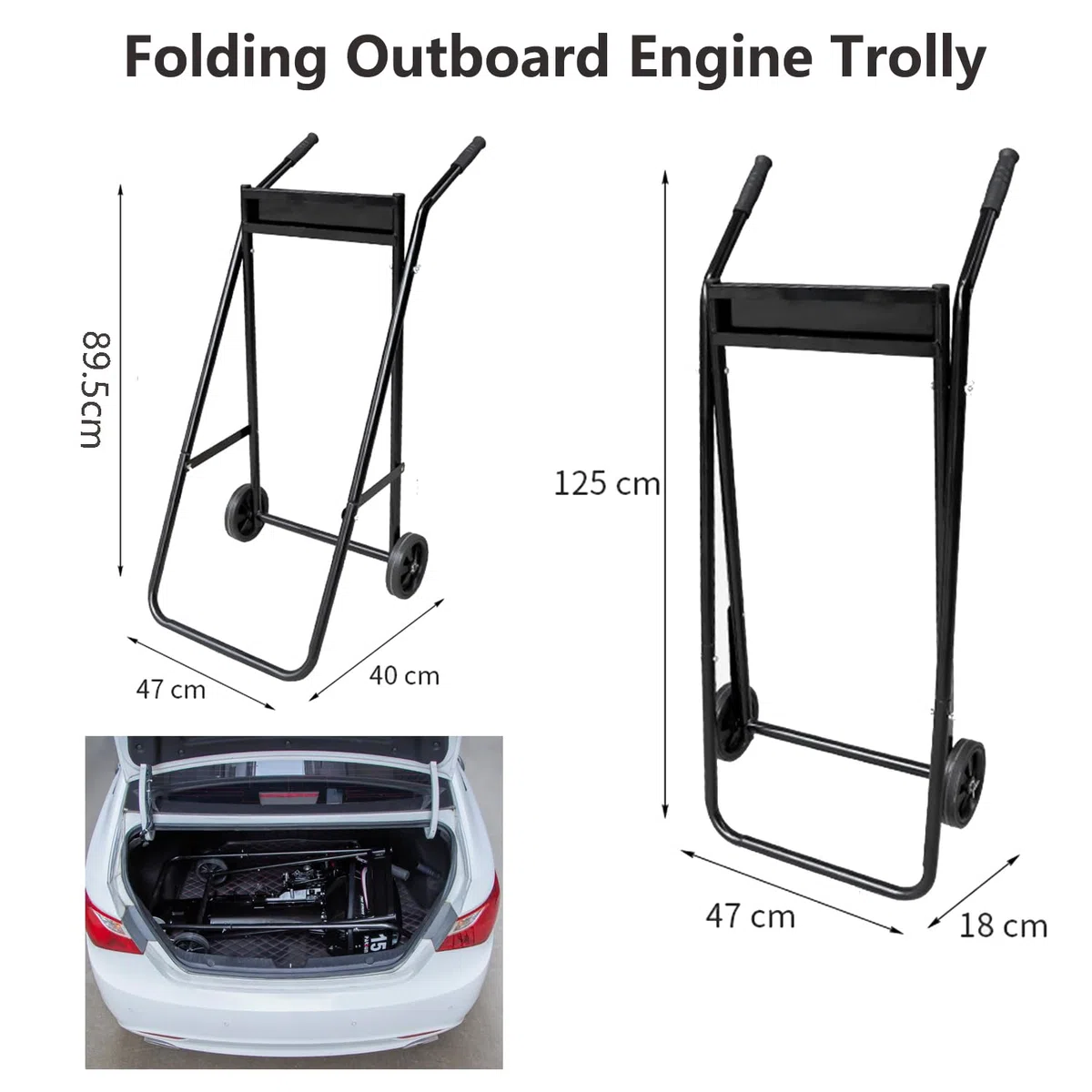 carrello Nisorpa motore fuoribordo supporto motore barca robusto ruote Capacità pieghevole 75 KG