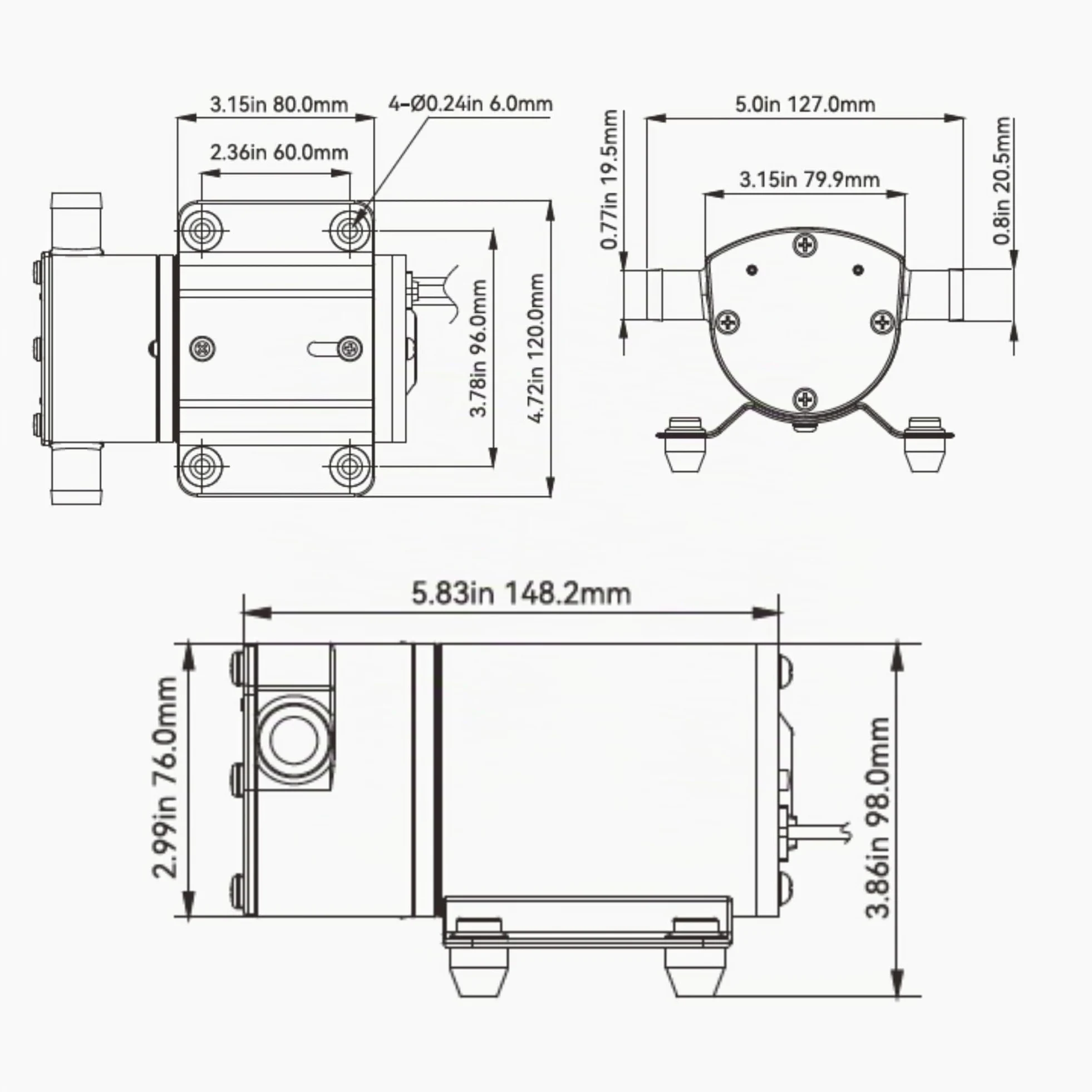 SEAFLO Pompa di sentina/zavorra marina 12V reversibile 8 GPM autoadescante girante