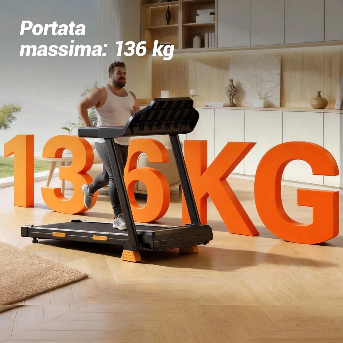 LONTEK Tapis Roulant Salvaspazio con Inclinazione 15%, Tapis Roulant Elettrico 12KM/H, Tapirulan Pieghevole da Casa con Motore da 3.0 HP e Display LED, Carico Massimo 136KG