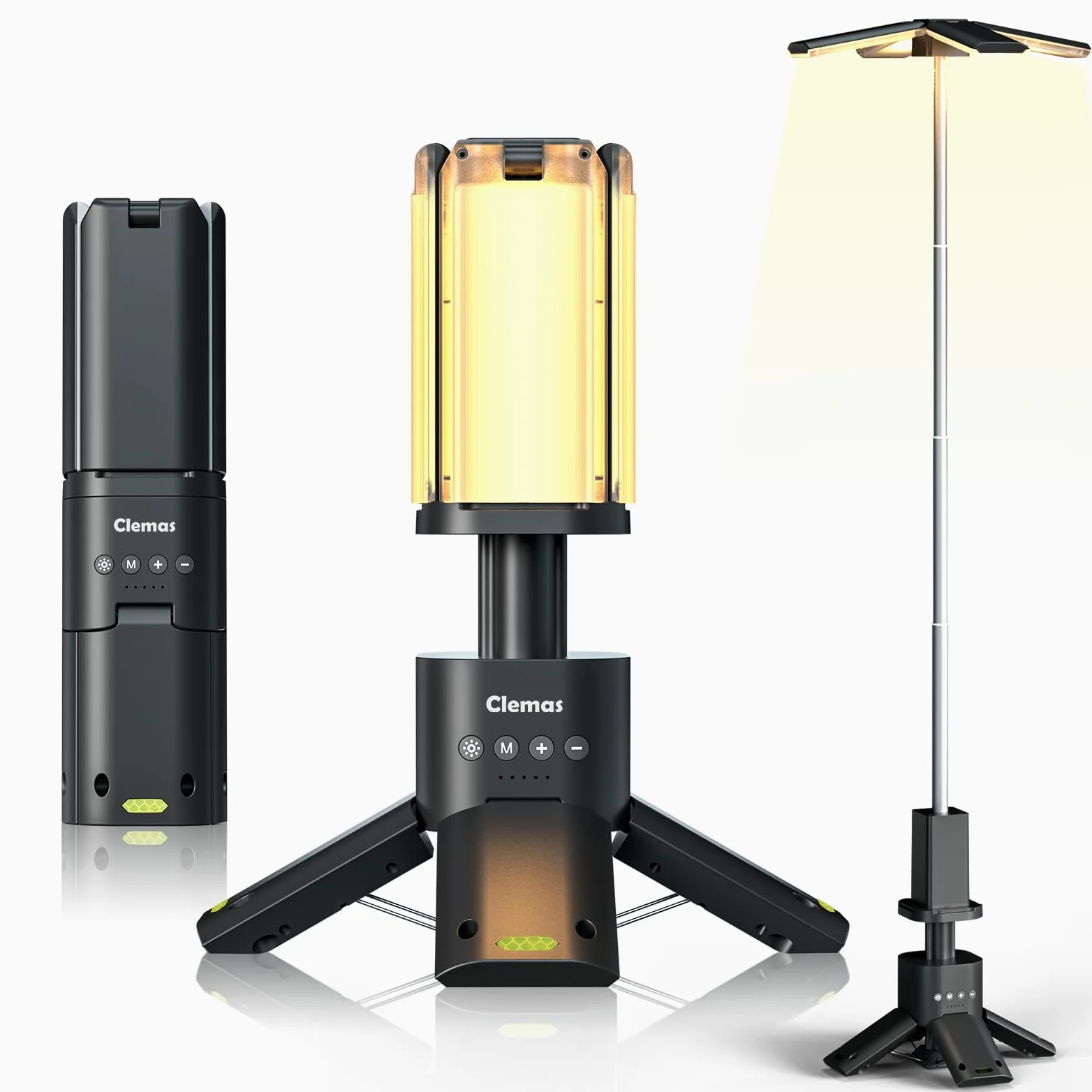 Lampada da campeggio telescopica ricaricabile Clemas, 14000 mAh, LED multifunzione, lanterna magnetica, per cantieri, senza fili, dimmerabile, 6000 lm, IPX5