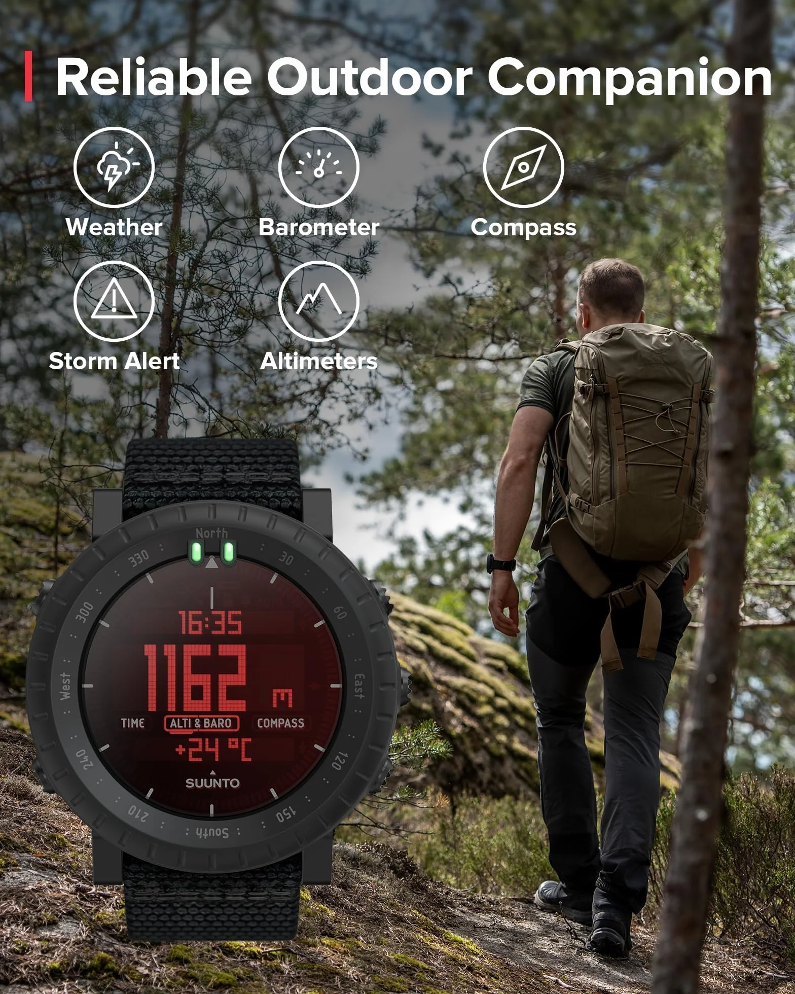 Suunto Core Alpha Stealth Orologio outdoor con altimetro, barometro e bussola