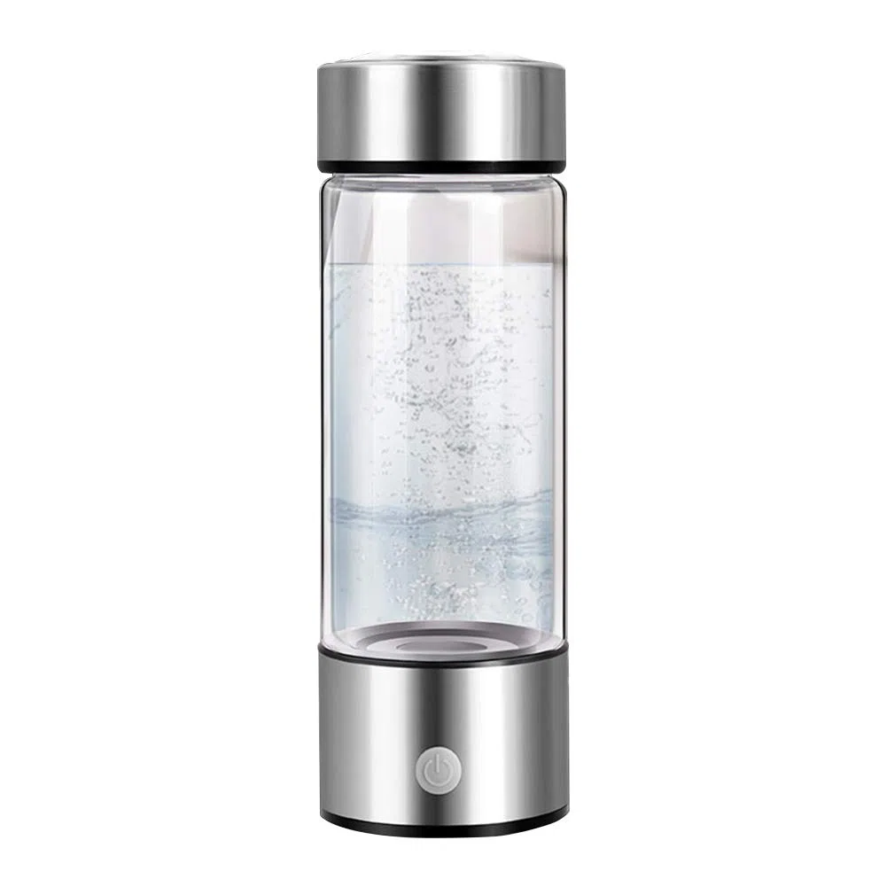 Bottiglia d'Acqua a Idrogeno Portatile, Generatore Con Ricarica USB, Ionizzatore d'Acqua Ricca per Ufficio, Viaggi e Lavoro (Nero)