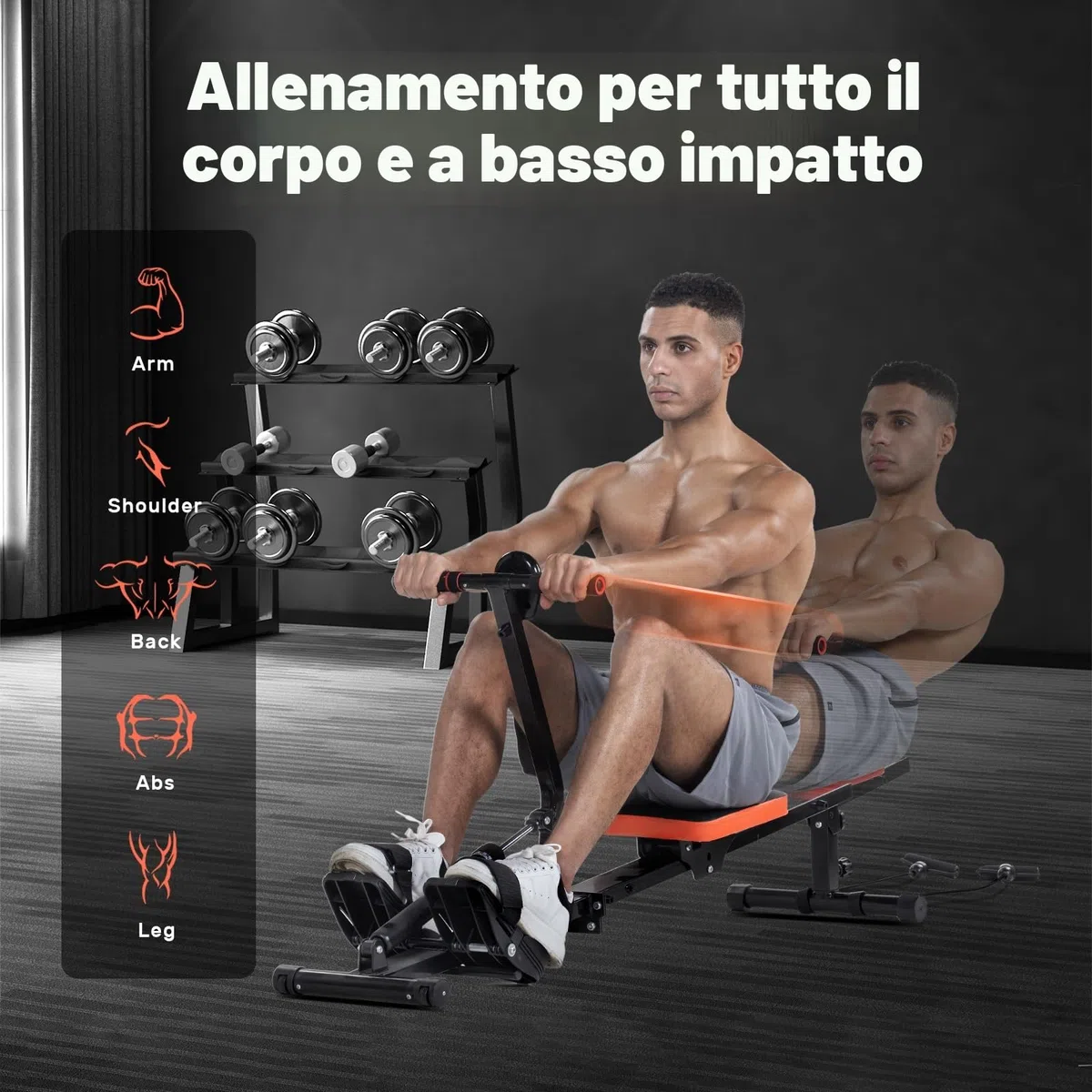 Vogatore magnetico a 16 livelli con display a LED, guida scorrevole silenziosa, per casa, palestra, attrezzatura da allenamento indoor