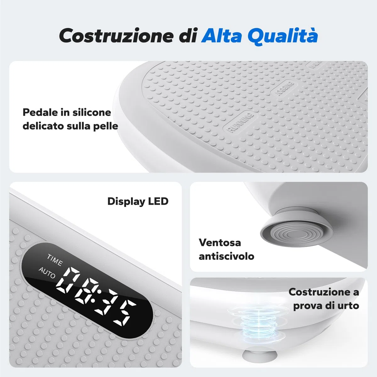 MERACH Pedana Vibrante Dimagrante Potente per L'allenamento e il Modellamento, Ampiezza di 13 mm, Capacità di Peso di 200 kg, Pedale in Silicone, Altoparlante Bluetooth Incorporato