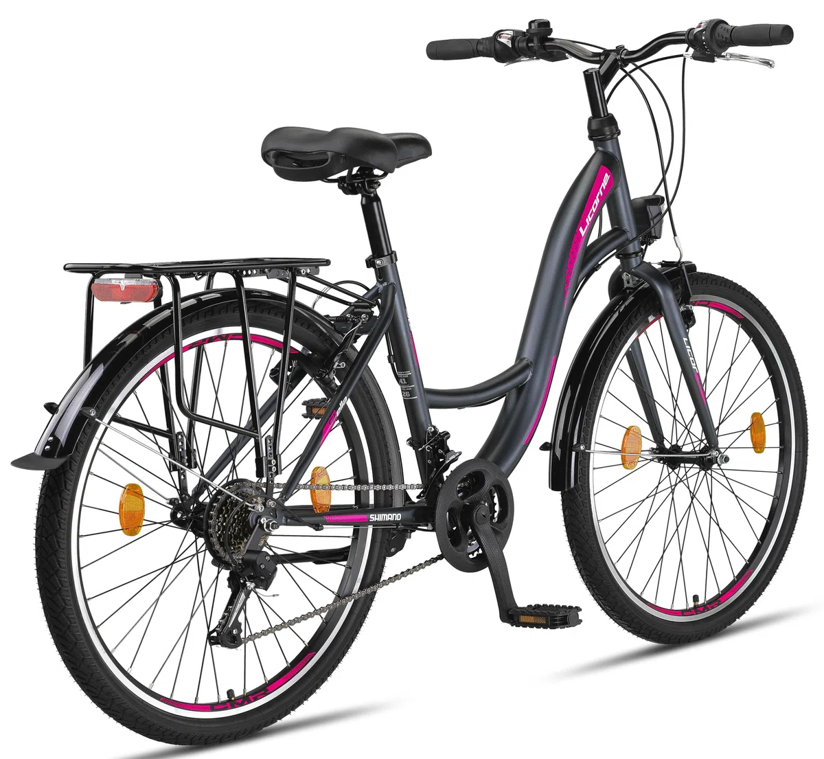 Licorne Bike Stella Premium City Bike da 20,24,26, 28 pollici, per ragazze, ragazzi, uomini e donne, cambio a 21 marce (6 marce a 20 pollici)
