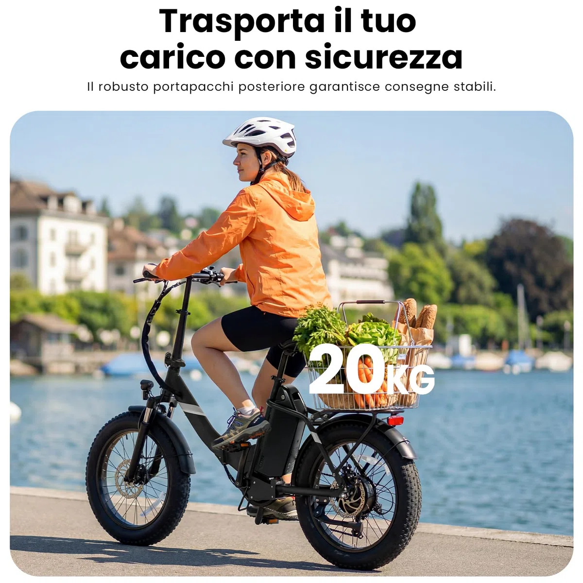 Touroll Bicicletta Elettrica, S3/S3 Pro Bici Elettrica pieghevole, 20"×3.0" fat bike elettrica, Autonomia 195 KM, Forcella Ammortizzata,Batteria Rimovibile