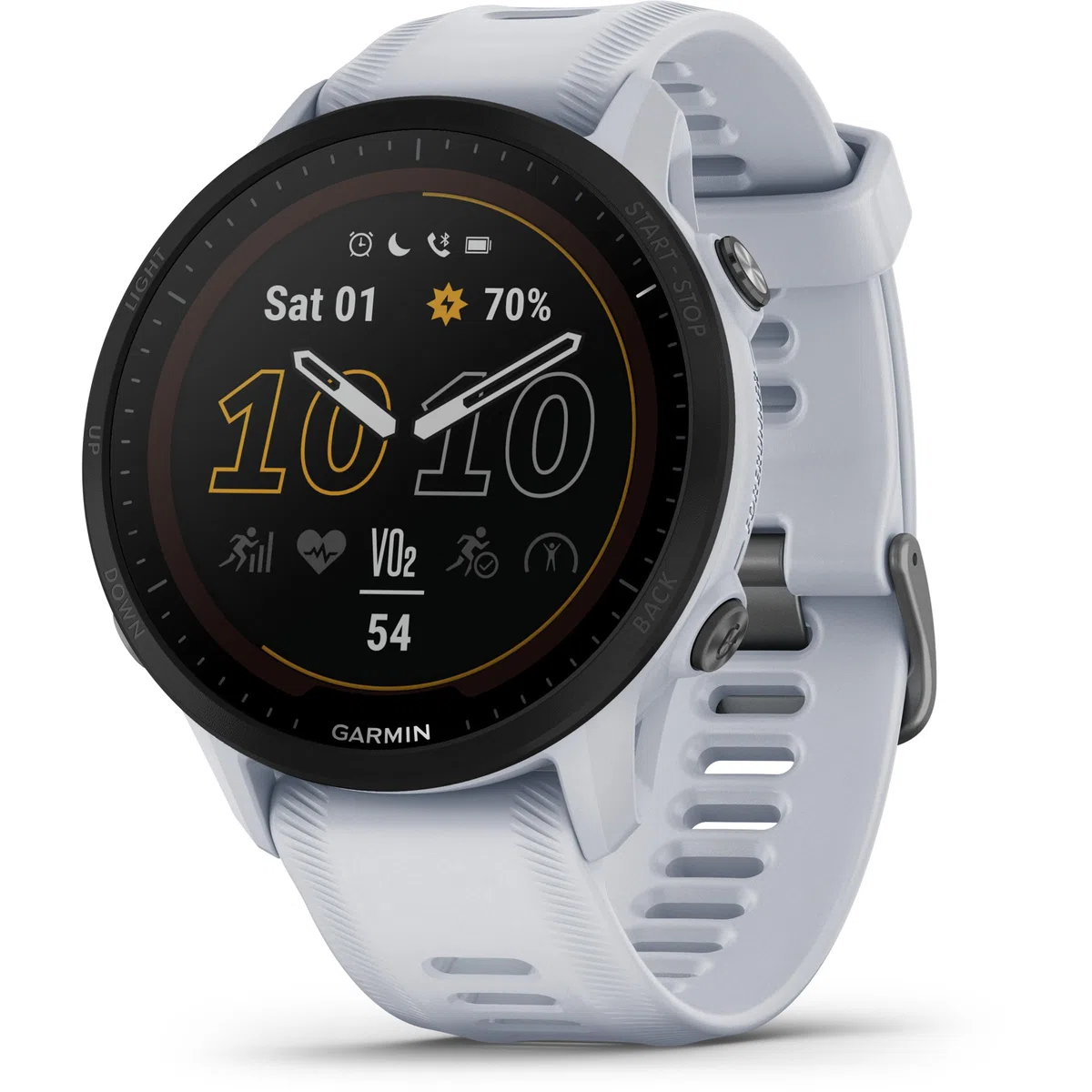 Garmin Unisex Forerunner 955 Solar GPS-Uhr, Weiss-Schwarz, OneSize