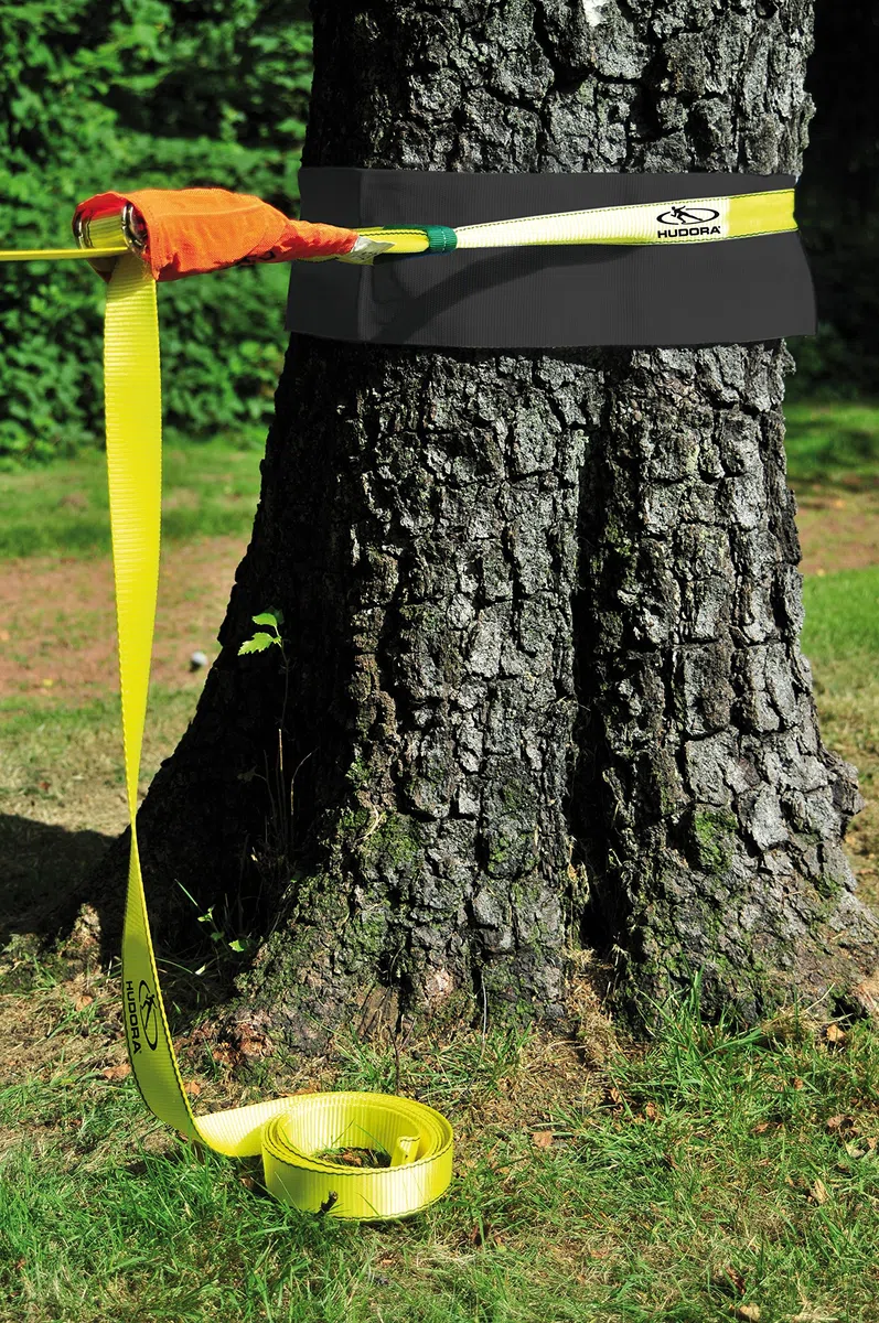HUDORA Gioco di abilitá Slackline con L'Albero di Protezione Corteccia
