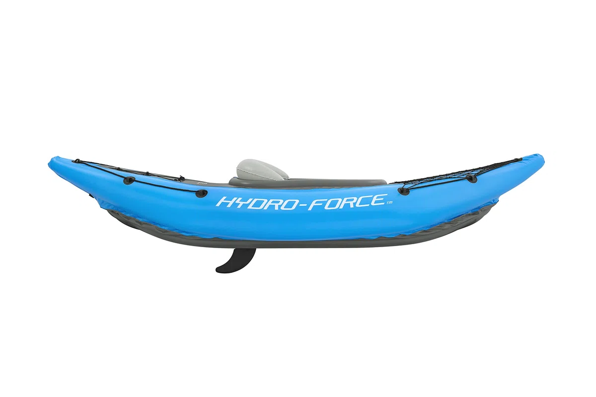 Hydro-Force Cove Champion, set kayak gonfiabile per 1 persona con pompa a mano, pagaie, borsa per il trasporto, blu