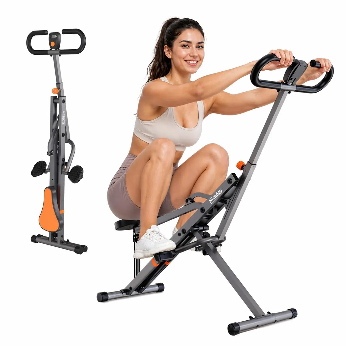Niceday Macchina Addominali come Total Crunch con Resistenza Regolabile Salvaspazio Assemblato 95% Total Training Crunch