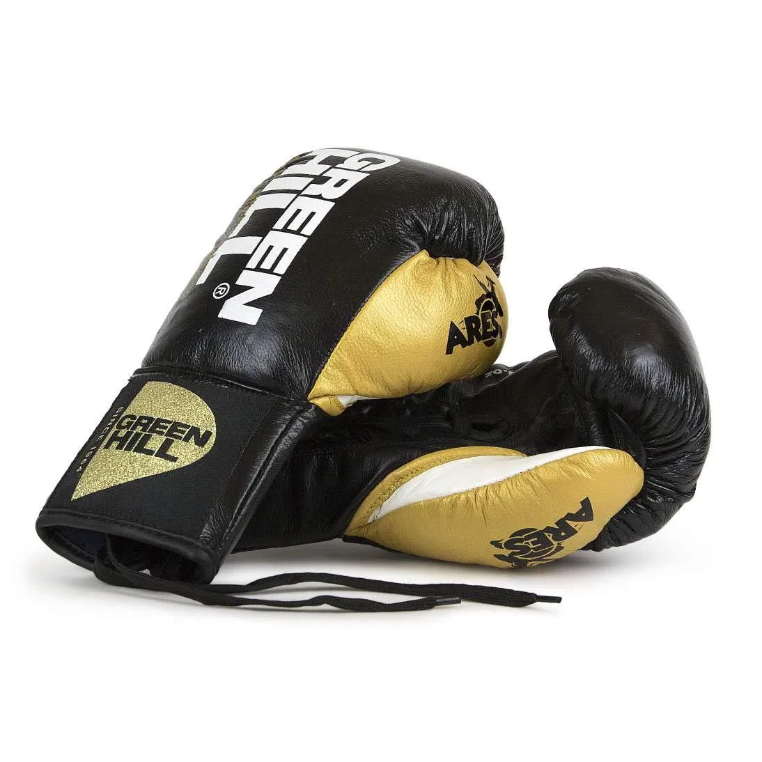 GUANTI DA BOXE PROFESSIONISTI ARES GREEN HILL GUANTONI CRINE LACCI PELLE