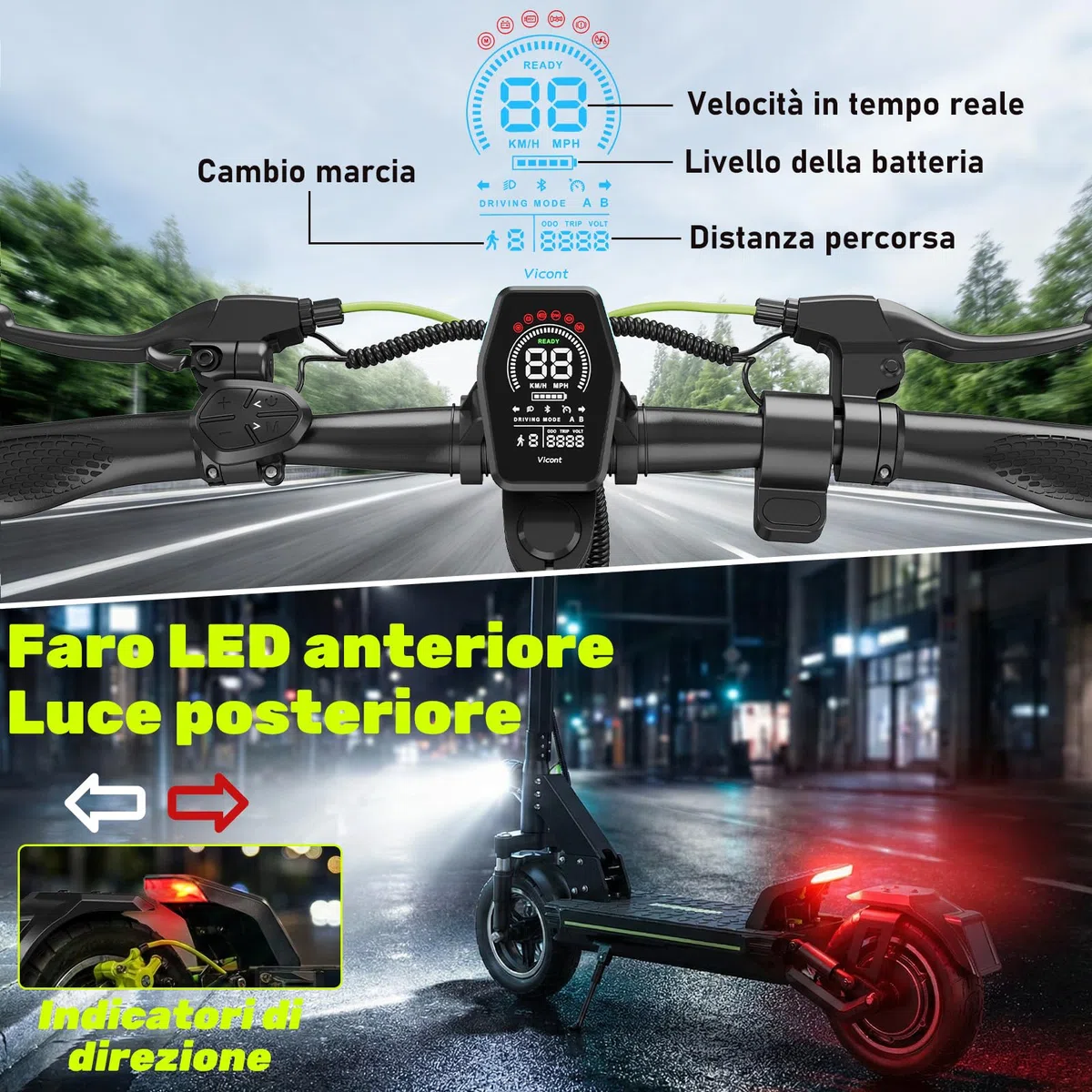 Monopattino Elettrico Adulto, 500W,Autonomia 55-90KM, 13AH/18.2AH Massimo 150 kg, Doppio Ammortizzatore e Freni Disco Anteriori Posteriori,Pneumatici 10 Pollici,E-Scooter Pieghevole