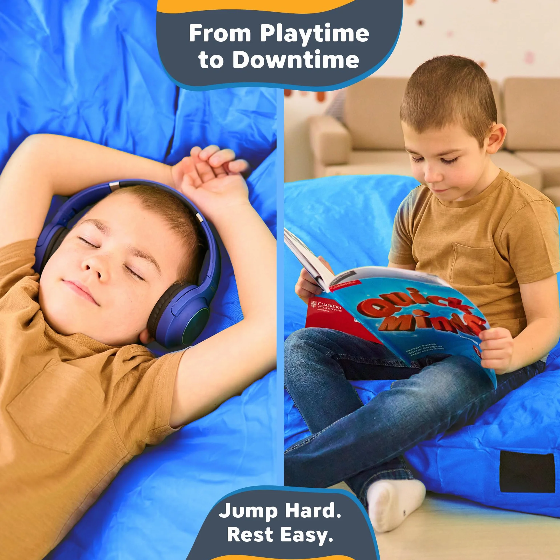 SaferBounce Sensory Crash Pad per Bambini | Grande 152 x 152 cm O 122 x 91 cm | Materasso Crash Autismo per Bambini | per Saltare & Giocare | Arrampicata & Ginnastica | Grande, Arancione