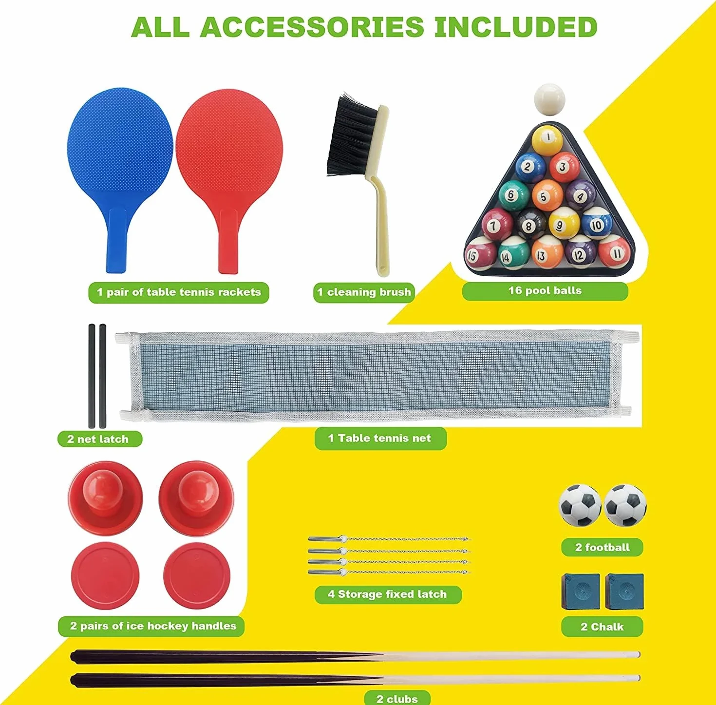 Tavolo da gioco sportivo multifunzione 4 FT 4 in 1 Tavolo da biliardo/snooker pieghevole fisso fisso, biliardino, hockey, tavolo da ping pong