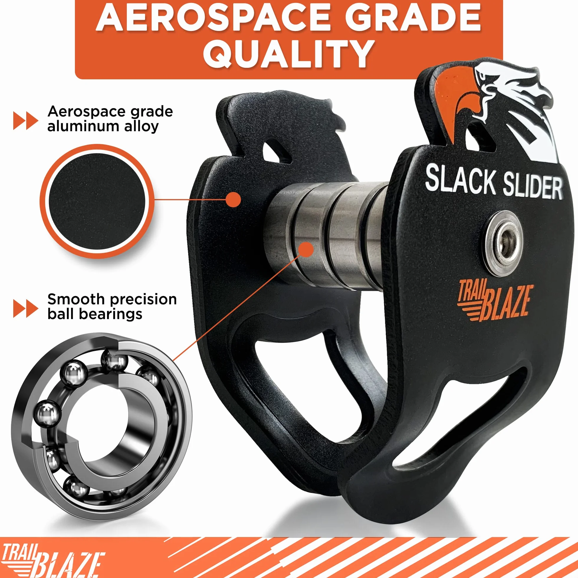 Kit Zipline Slider Pulley per Slacklines - Capacità di Carico 136,1 kg - Ninja Warrior Corsa ad Ostacoli per Bambini Con Monkey Bar - Backyard Fun