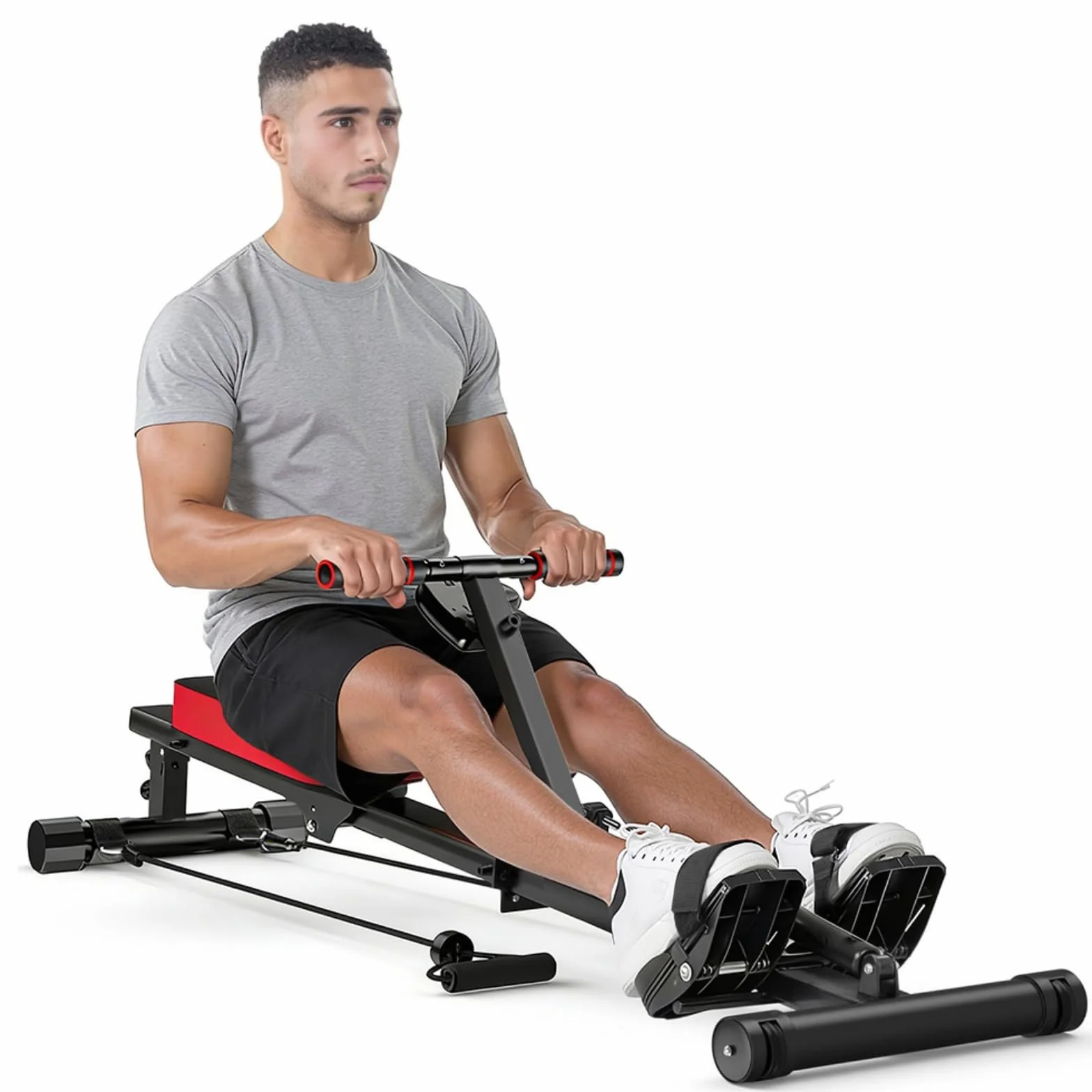 Vogatore per la casa idraulica, 12 livelli di resistenza, capacità di carico 180 kg, per allenamento completo vogatore fitness